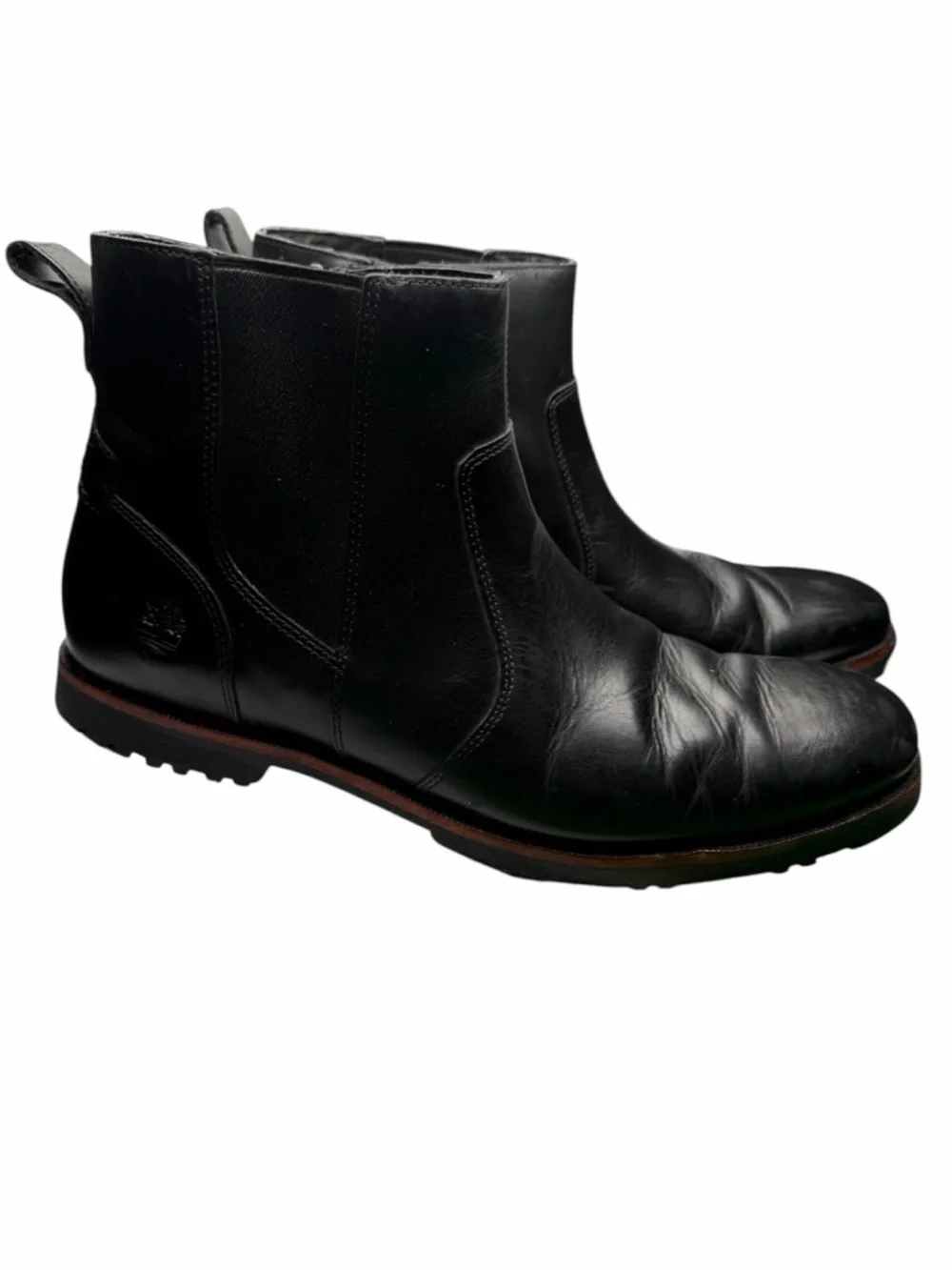 Timberland Kendrick black leather Chelsea boot with zippers GENTLY USED 10.5
